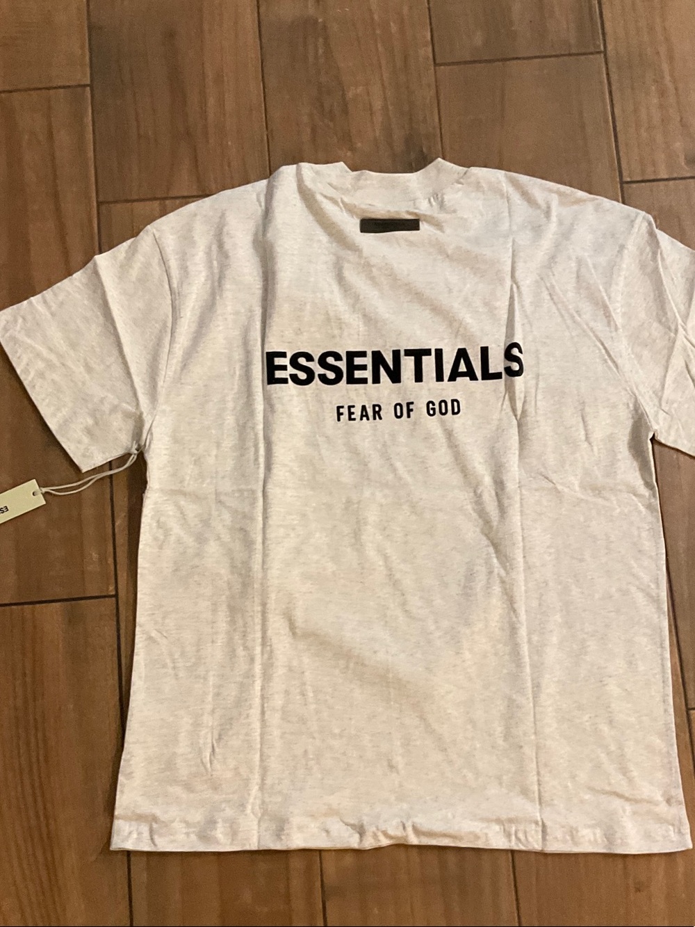 Fear of God Essentials Short Sleeve Tee - Light Heather Gray with Black Logo